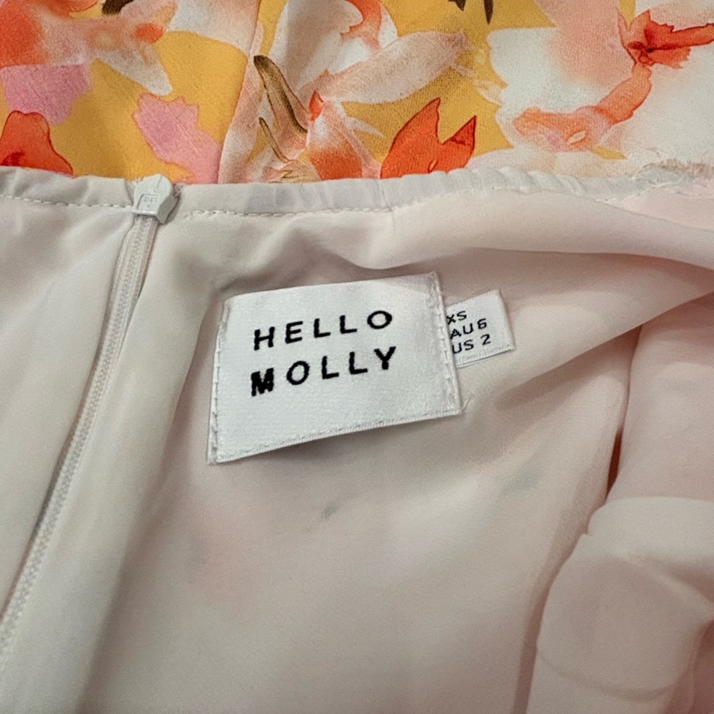 Hello Molly Floral Zippered Mini Dress Size XS - Picture 3 of 5